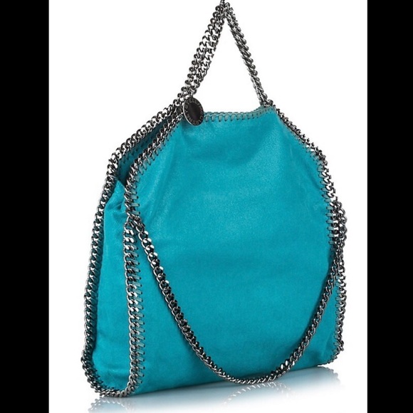 STELLA McCARTNEY Turquoise Falabella Fold-Over Bag!! - Picture 2 of 16